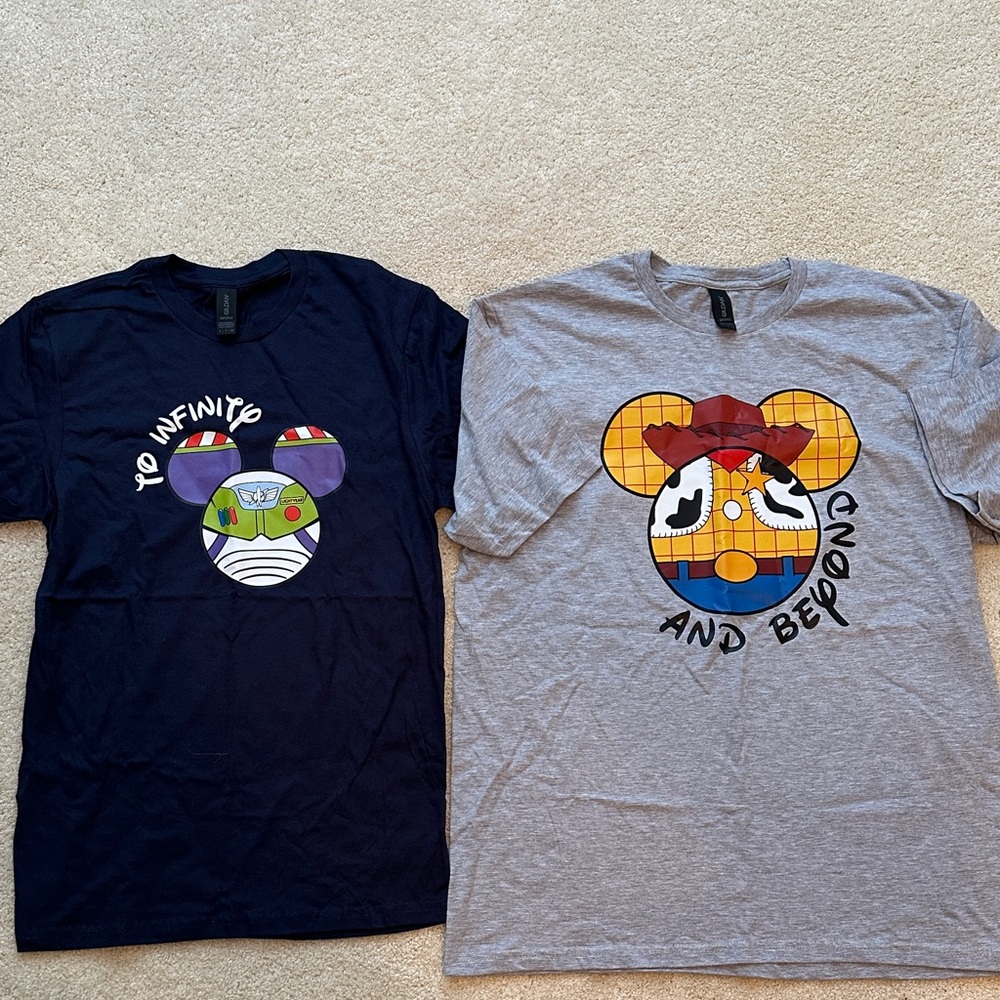 Disney Navy and Gray Mickey Mouse Graphic Tees
